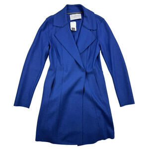 Harris Wharf London Virgin Wool Overcoat Blue Size IT 40 | XS